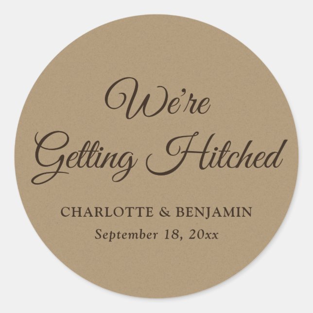 Kraft Paper Typography Wedding Envelope Seals (Front)