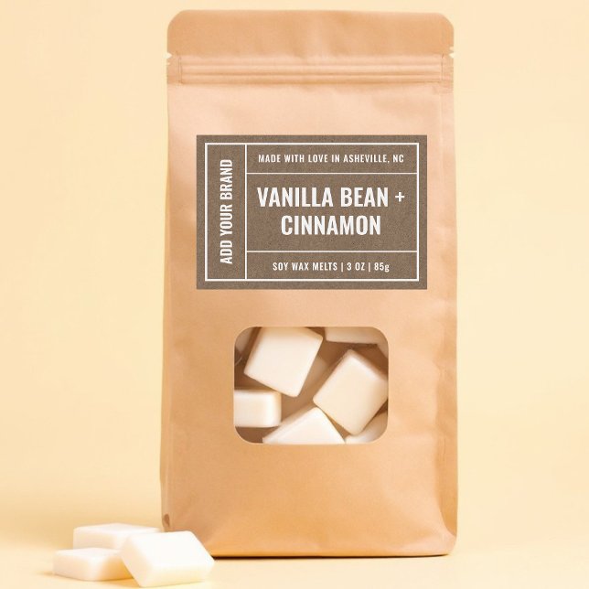 Kraft Paper Wax Melt Minimalist Modern 3x2" Label  (Creator Uploaded)