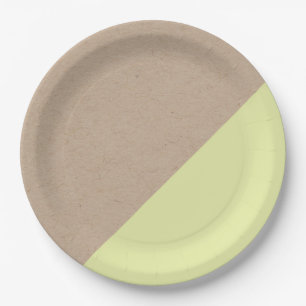 Kraft & pastel dipped disposable paper plate