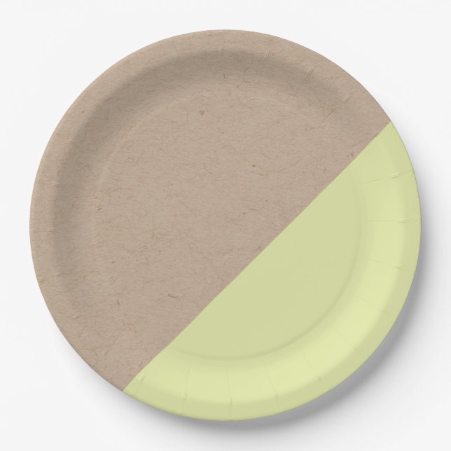 Kraft & pastel dipped disposable paper plate (Front)
