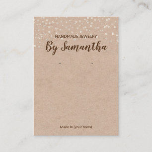 Kraft Pearl Handmade Earring And Necklace Display Business Card