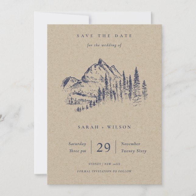 Kraft Pine Mountain Sketch Enregistrer La Carte Da (Devant)