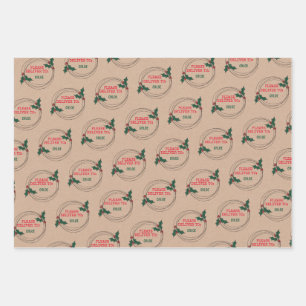 Kraft Please Deliver To, Customised Christmas Wrapping Paper Sheet