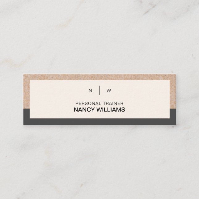 Kraft Printed Minimalist Clean Layout Modern Mini Business Card (Front)