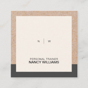 Kraft Printed Minimalist Clean Layout Modern Square Business Card