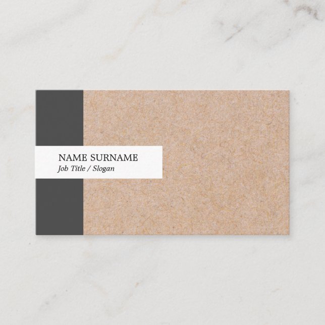 Kraft Printed Stripe Accent Social Business Card (Front)