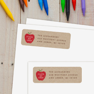 Kraft Red Apple Preschool Graduation Address Label