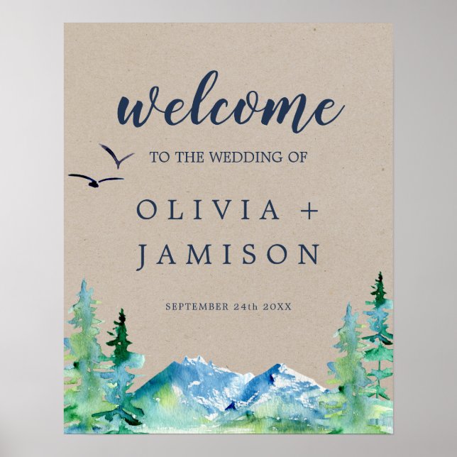 Kraft Rocky Mountain Destination Wedding Welcome Poster (Front)