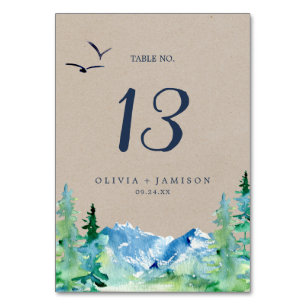 Kraft Rocky Mountain Mariage Numéro de table