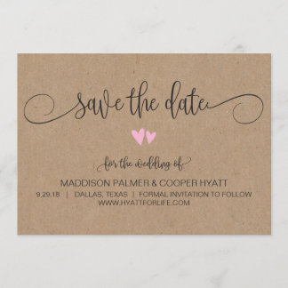 Kraft Rustic Hearts Save the Date