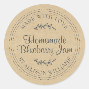 Kraft Rustic Homemade Jam Classic Round Sticker