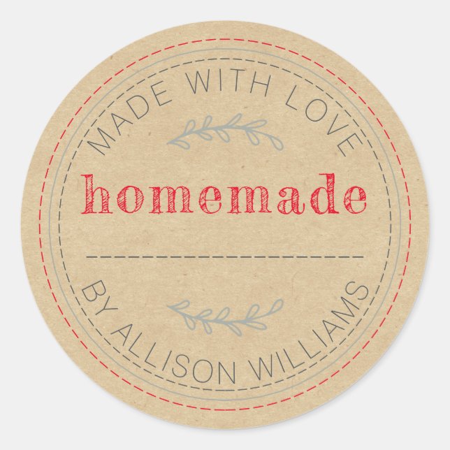 Kraft Rustic Homemade Kitchen Label (Front)