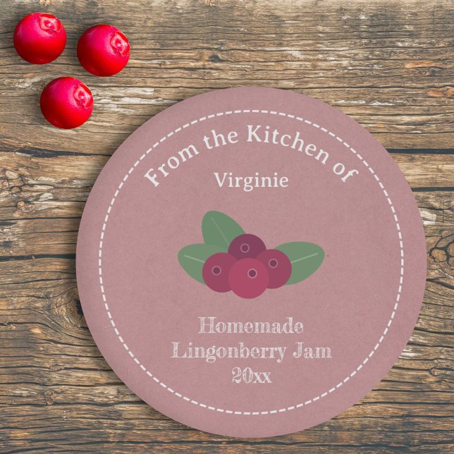 Kraft & Rustic Lingonberry Jam Label Sticker (Kraft & Rustic Lingonberry Jam Label Sticker)
