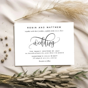 Kraft, Rustic Modern, Elegant Script Wedding Invitation