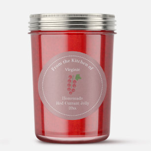 Kraft & Rustic Red Currant Jelly Label Sticker