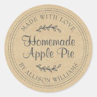 Kraft Rustic Script Apple Pie Food Label