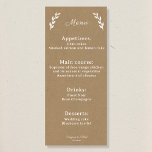 Kraft & Rustic Wedding Menu<br><div class="desc">Kraft & Rustic wedding menu in brown and white tones with ornaments: for a Simple & Sober reception!</div>