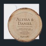 Kraft Rustic Wedding Wood Cut Grain Custom Invitation<br><div class="desc">Capture the charm and natural beauty of a rustic wedding with our Kraft Rustic Wedding Wood Cut Grain Custom Invitation. Inspired by the rustic elegance of wood slices, this unique invitation features a round card design that mimics the appearance of a wood cut slab, complete with tree rings. Personalizing this...</div>