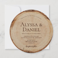 Kraft Rustic Wedding Wood Cut Grain Custom
