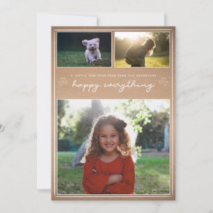 Kraft Script   Modern New Year Photo Collage Card