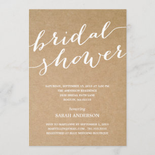 KRAFT SHOWER   BRIDAL SHOWER INVITATION
