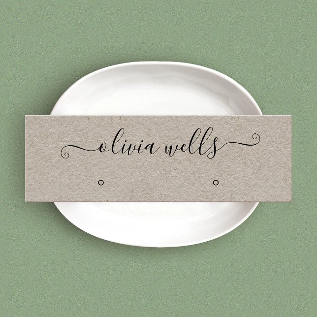 Kraft Signature Script Stud  Earring Display Mini  Business Card (Creator Uploaded)