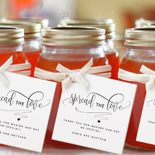 Kraft, Spread the Love, Modern Rustic Wedding Favour Tags