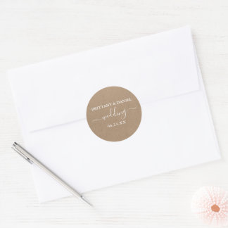 Kraft Style Calligraphy Wedding Envelope Seals