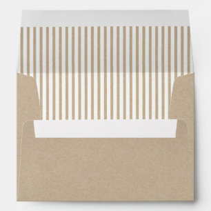 Kraft Style Paper and White Stripes Envelopes
