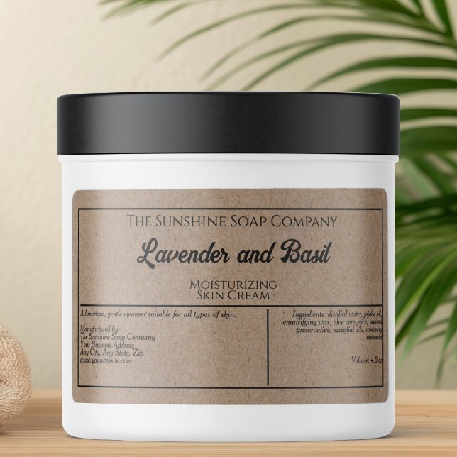 Kraft style papier noir sap cosmétique étiquette (Créateur téléchargé)