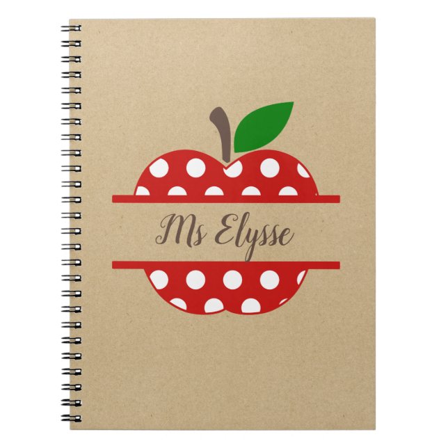 Kraft Teacher Notebooks - Apple Split (Front)