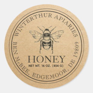 Kraft Vintage Bee Honey Label 