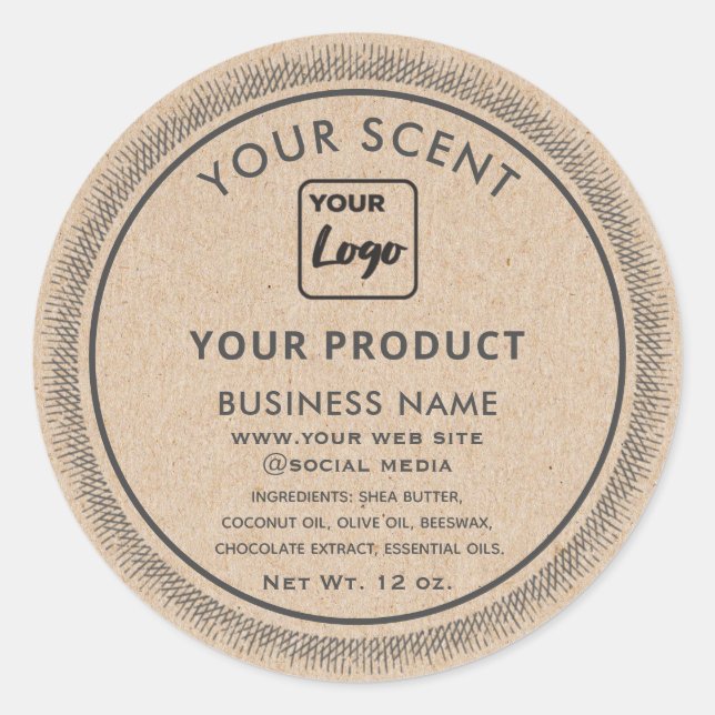 Kraft vintage Custom logo product label (Front)