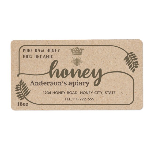 Kraft vintage rustic calligraphy honey branch (Front)