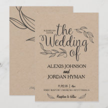 Kraft Wedding Invitation