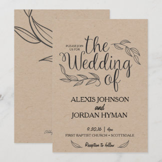 Kraft Wedding Invitation