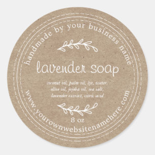Kraft White Rustic Lavender Soap Label