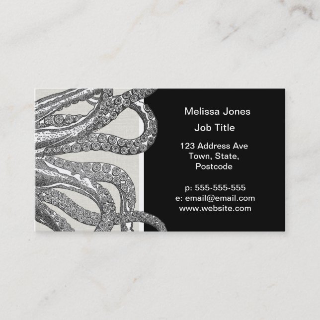 Kraken - Black Giant Octopus / Cthulu Business Card (Front)