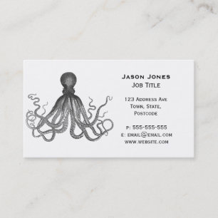 Kraken - Black Giant Octopus / Cthulu Business Card