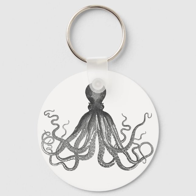 Kraken - Black Giant Octopus / Cthulu Keychain (Front)