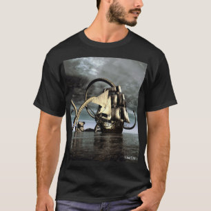 Kraken. Giant octopus bring down a pirate ship T-Shirt