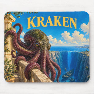 Kraken, Gothic Fantasy Monster Mouse Pad