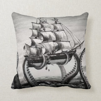 Kraken Holding Pirate/Sailing Ship 20" Pillow