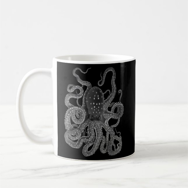 Kraken Octopus Squid Black Octopus Coffee Mug (Left)