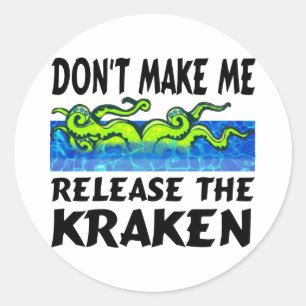Kraken release the kraken classic round sticker