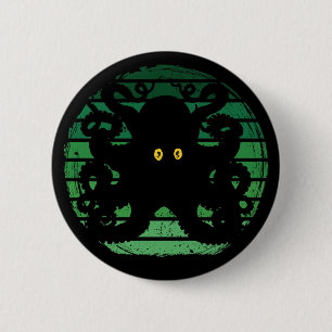 Kraken Retro Green Water 2 Inch Round Button
