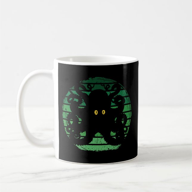 Kraken Retro Green Water Coffee Mug (Left)