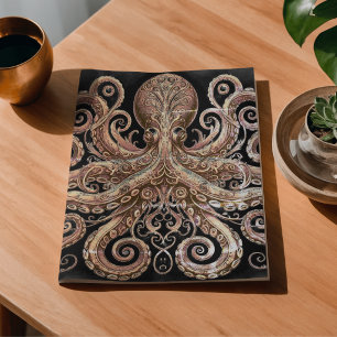 Kraken Steampunk Octopus Ornate Gold Black Tissue Paper