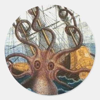 Kraken Steampunk Octopus Vintage Classic Round Sticker