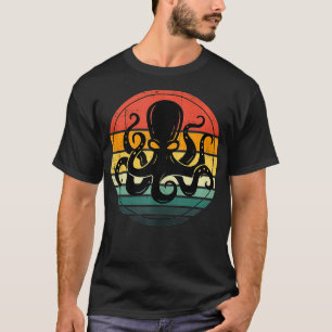 Kraken Vintage Cthulhu Steampunk Octopus Retro Sun T-Shirt